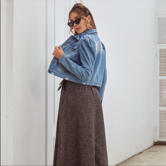 Light Wash Distressed Denim Jacket - Picture 3 of 4